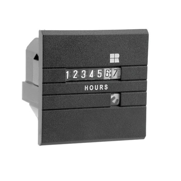 Trumeter HR, 10-80VDC Sq Bezel Fl Sct Meter Electromechanical Hour Meter 731-0180 - main